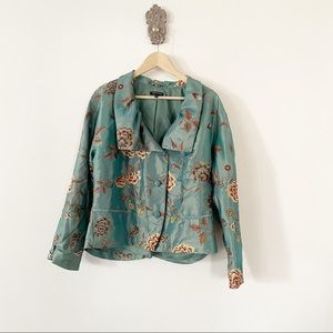 Samuel Dong Shiny Floral Embroidered Jacket
